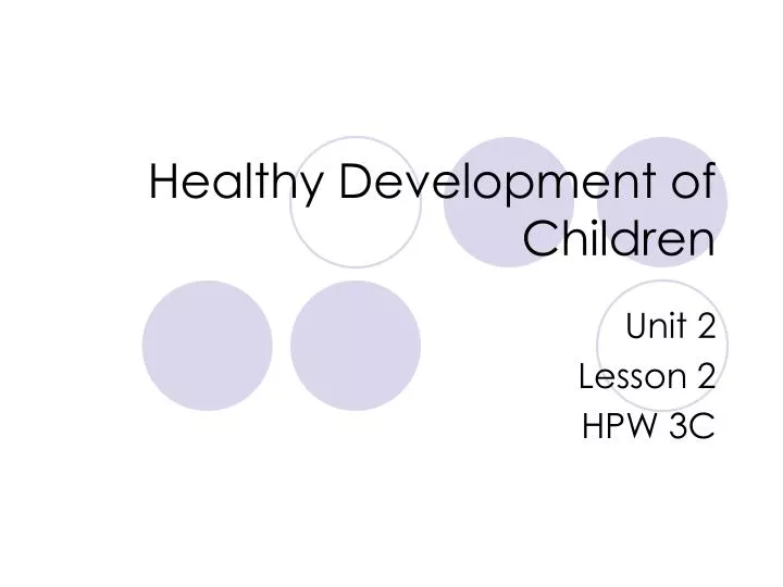 healthy development of children