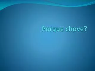 porque chove