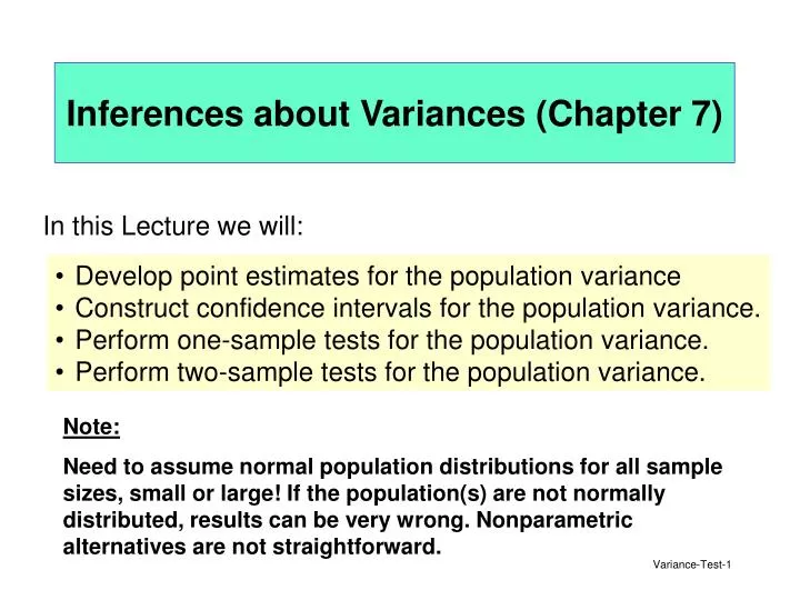 inferences about variances chapter 7