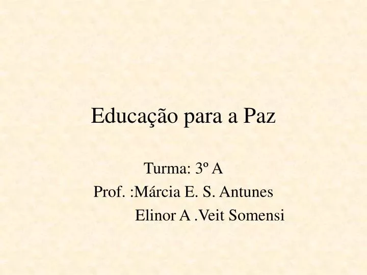 educa o para a paz