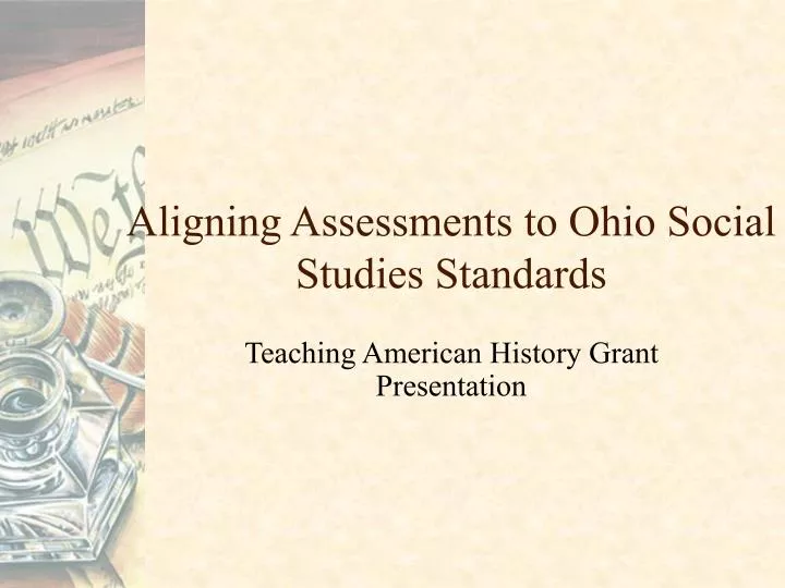 aligning assessments to ohio social studies standards