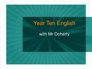 Year Ten English