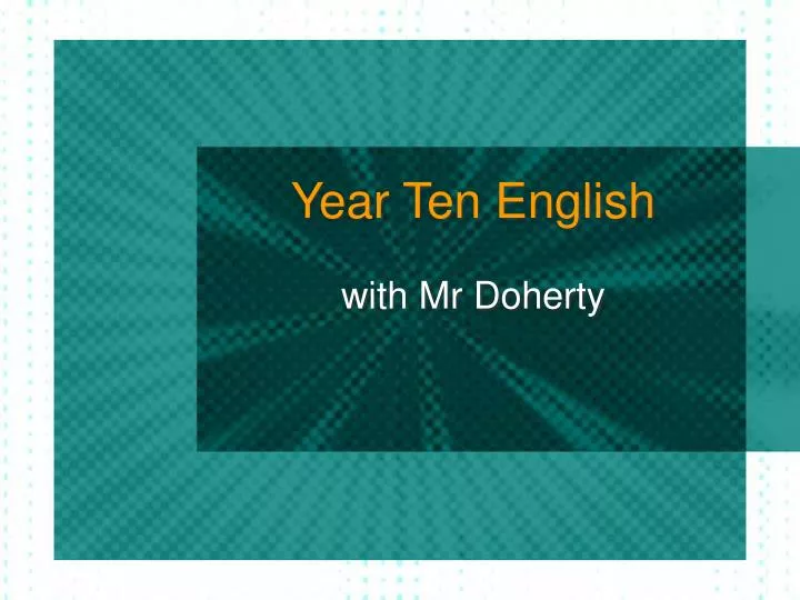 year ten english