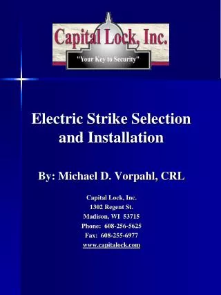 Electric Strike Selection and Installation