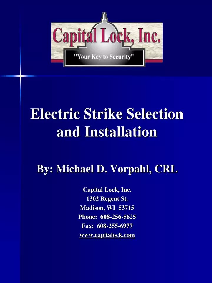 electric strike selection and installation
