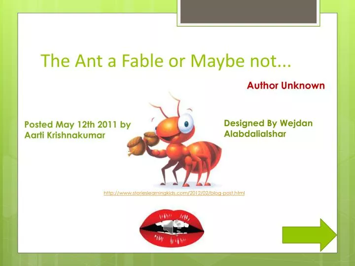 the ant a fable or maybe not