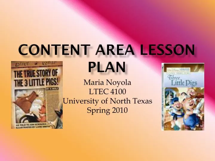 content area lesson plan
