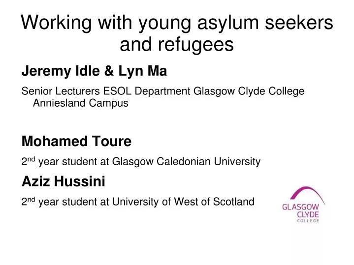 working with young asylum seekers and refugees