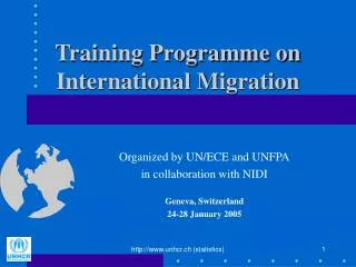 Training Programme on International Migration