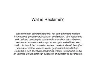 wat is reclame