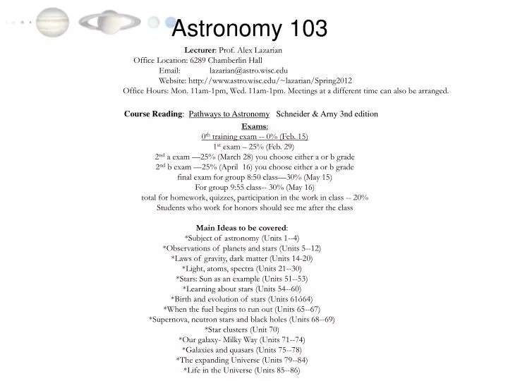 astronomy 103