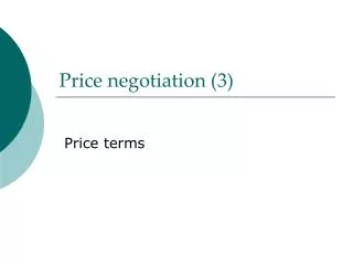 Price negotiation (3)