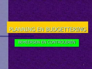 planning en budgettering