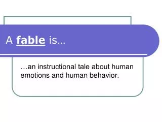 a fable is