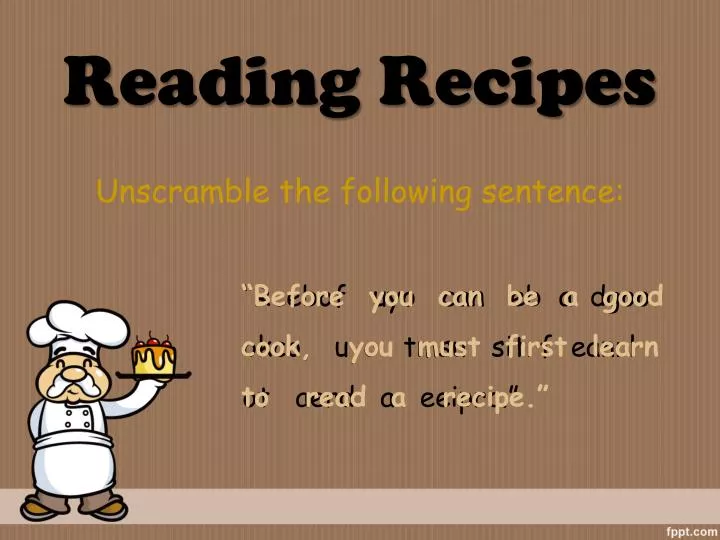 reading recipes