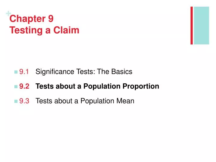 chapter 9 testing a claim