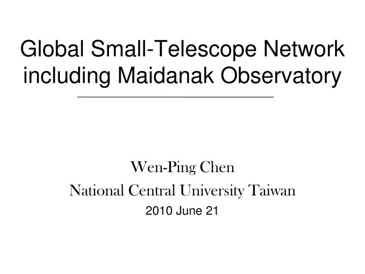 global small telescope network including maidanak observatory