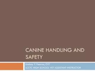 Canine handling and safety
