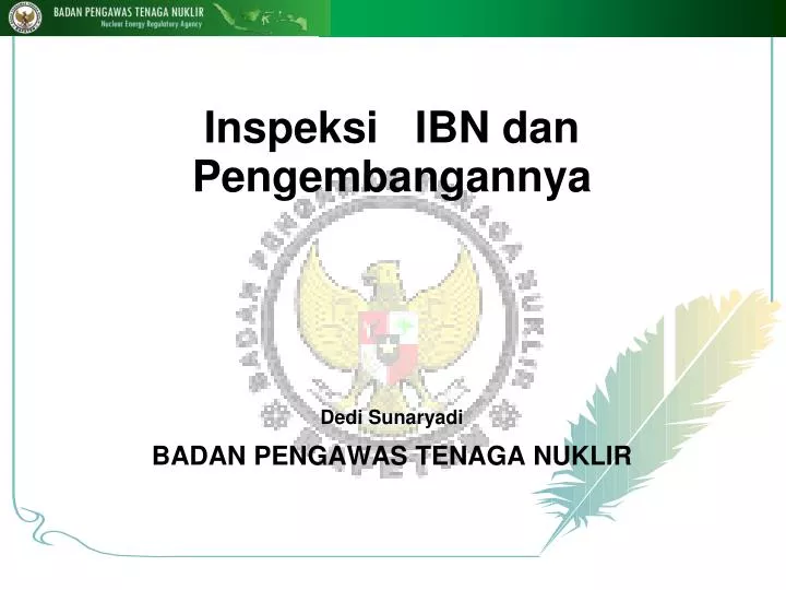 inspeksi ibn dan pengembangannya