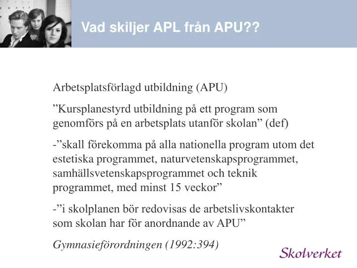 vad skiljer apl fr n apu