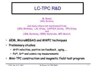 LC-TPC R&amp;D