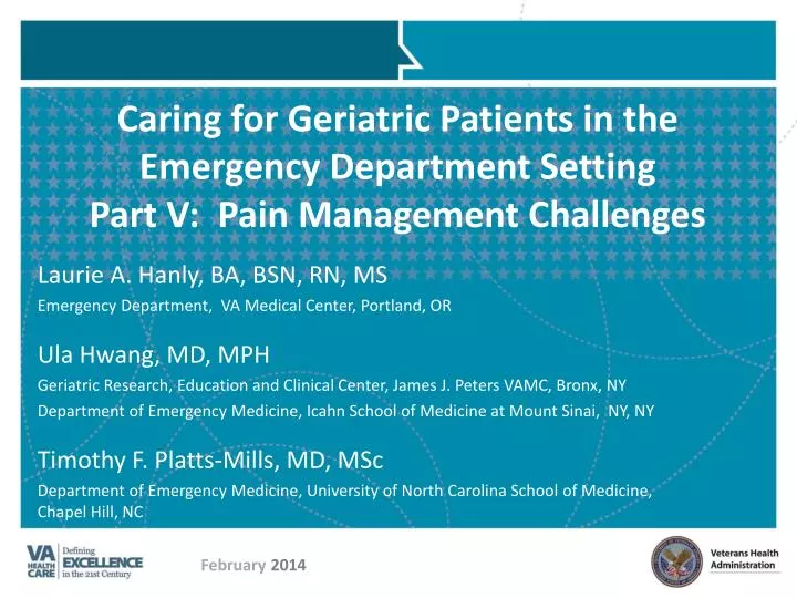 caring for geriatric patients in the emergency department setting part v pain management challenges
