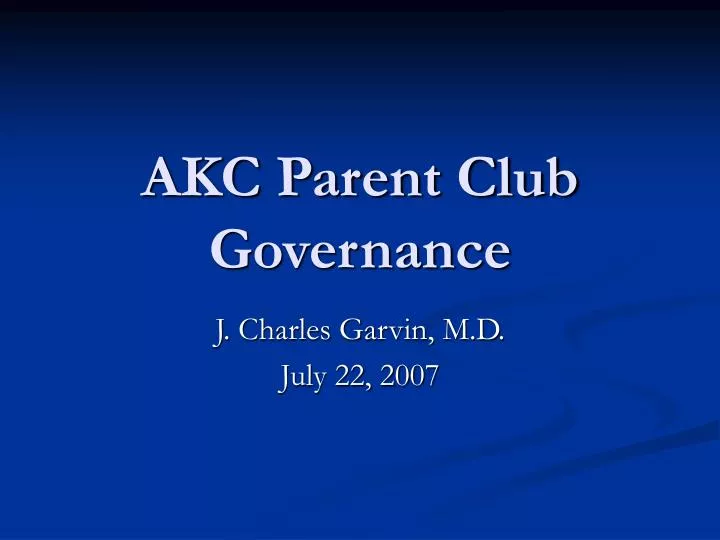akc parent club governance