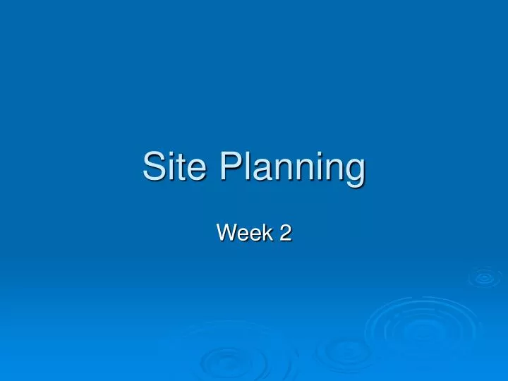site planning