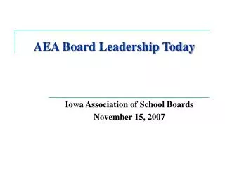 AEA Board Leadership Today