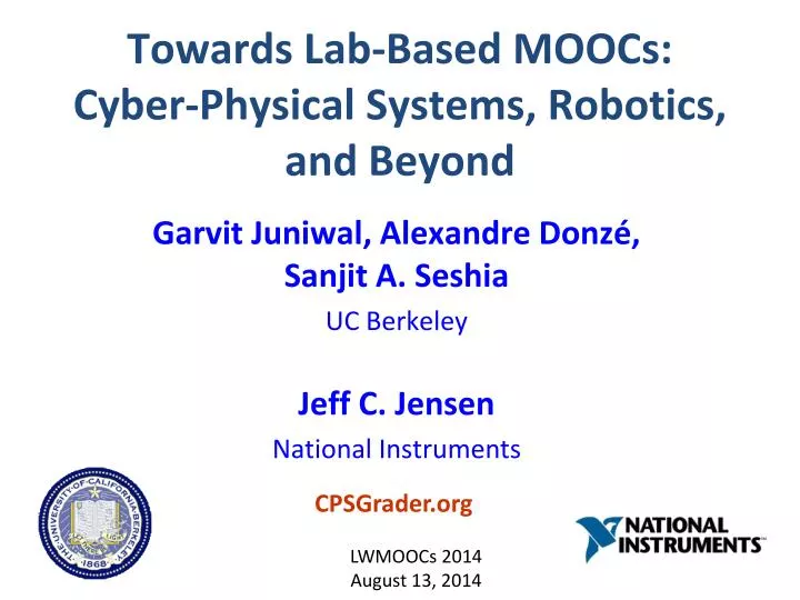towards lab based moocs cyber physical systems robotics and beyond