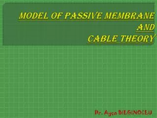 MODEL OF PASSIVE MEMBRANE AND CABLE THEORY