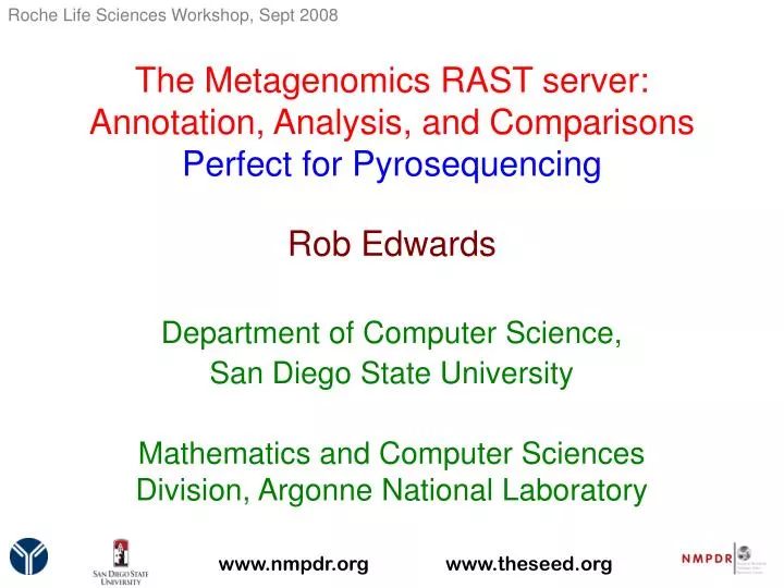 the metagenomics rast server annotation analysis and comparisons perfect for pyrosequencing