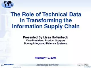 The Role of Technical Data in Transforming the Information Supply Chain