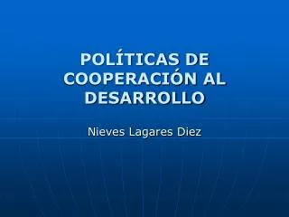 pol ticas de cooperaci n al desarrollo