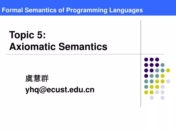 formal semantics of programming language s