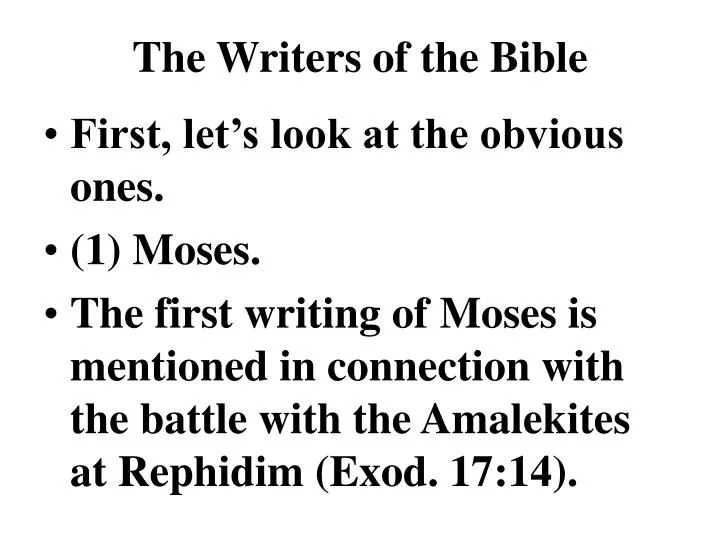 the writers of the bible