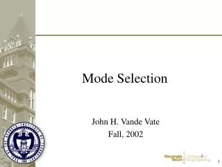 Mode Selection