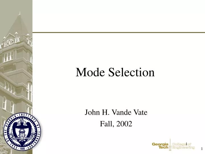 mode selection