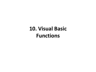 10. Visual Basic Functions