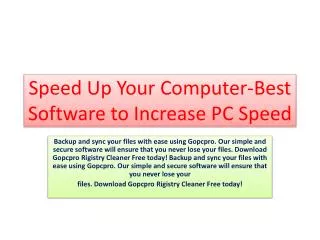 Gopcpro Internet Optimizer Software of 2014