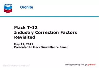 May 11, 2012 Presented to Mack Surveillance Panel