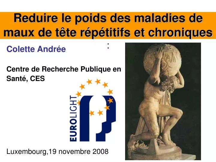 reduire le poids des maladies de maux de t te r p titifs et chroniques