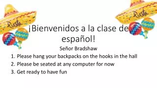 bienvenidos a la clase de espa ol