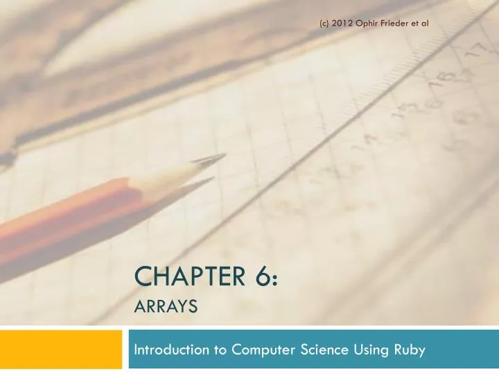 chapter 6 arrays