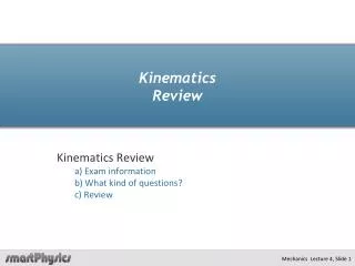 Kinematics Review