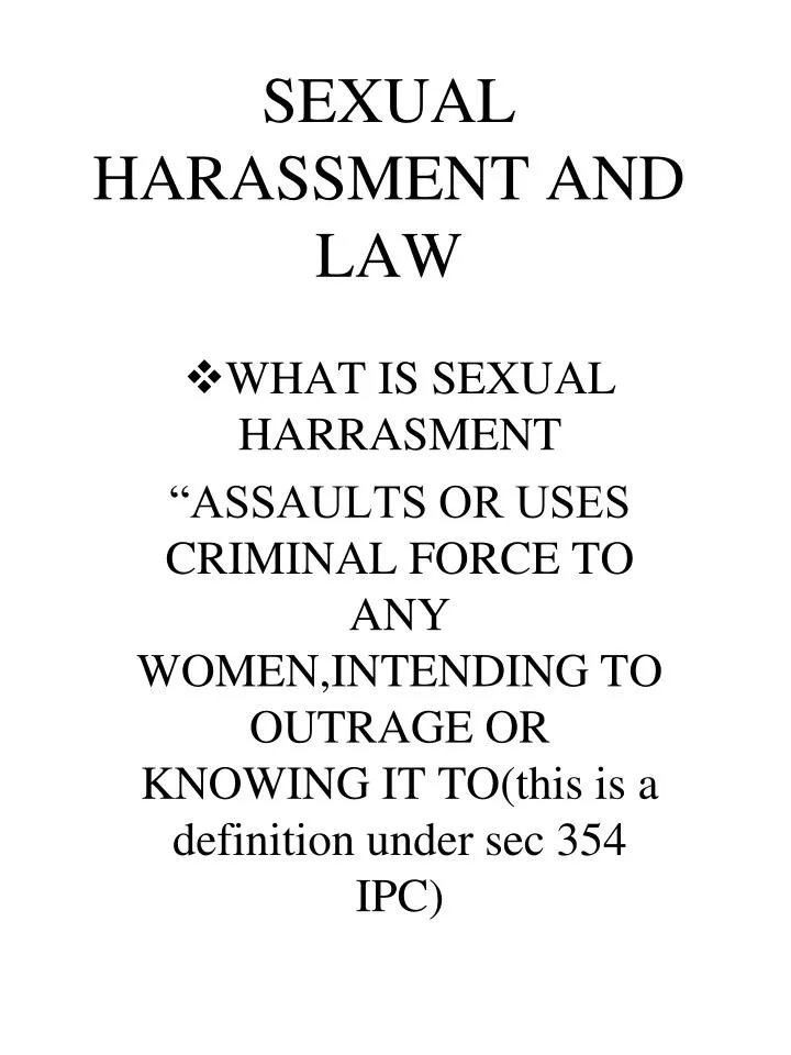 sexual harassment and law