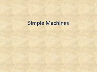 Simple Machines