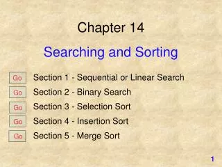 Chapter 14 Searching and Sorting