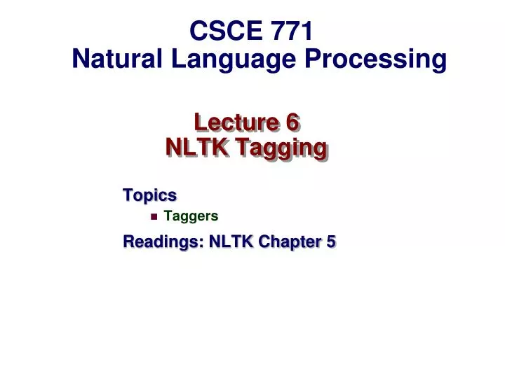 lecture 6 nltk tagging