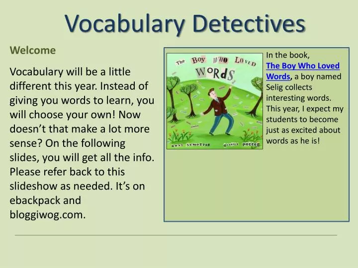 vocabulary detectives